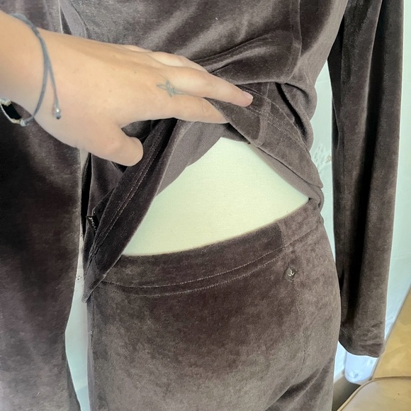 Vintage Prana Brown Velour Matching Track Suit Set - Picture 4 of 16